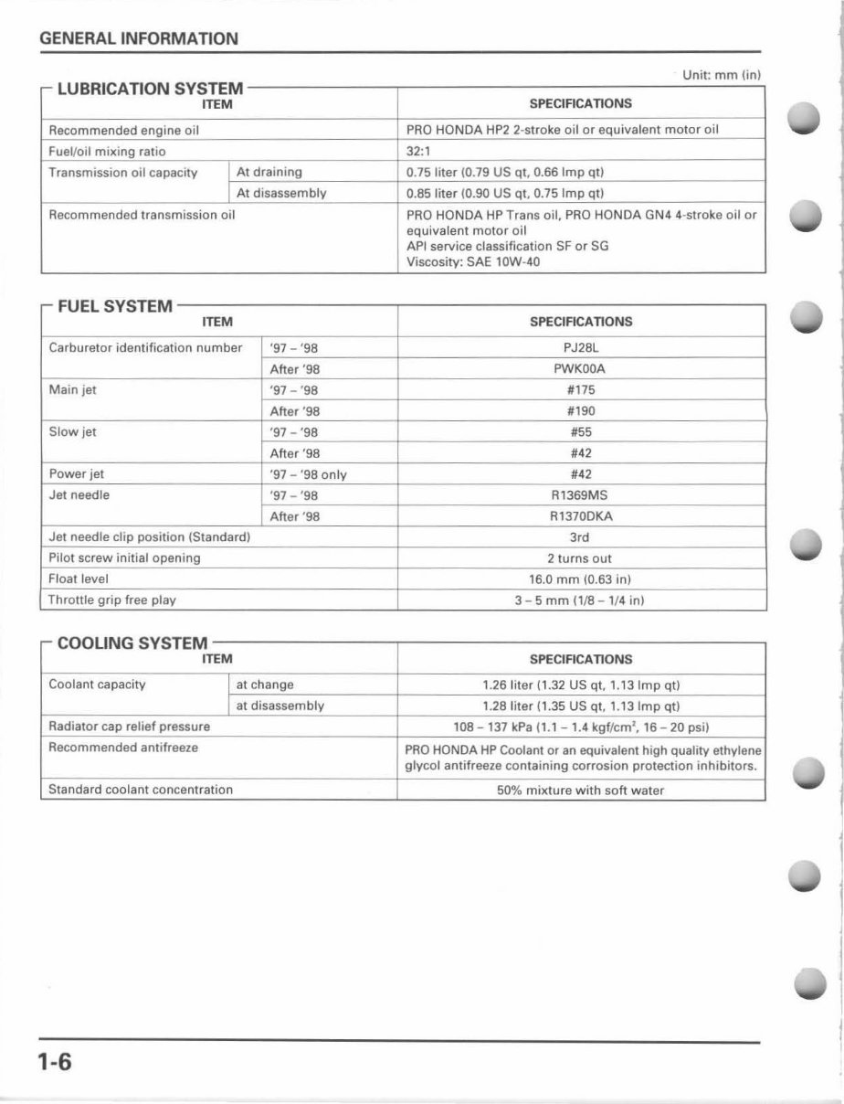 1997-1999 Honda CR250R OEM Service & Repair Manual preview img 10