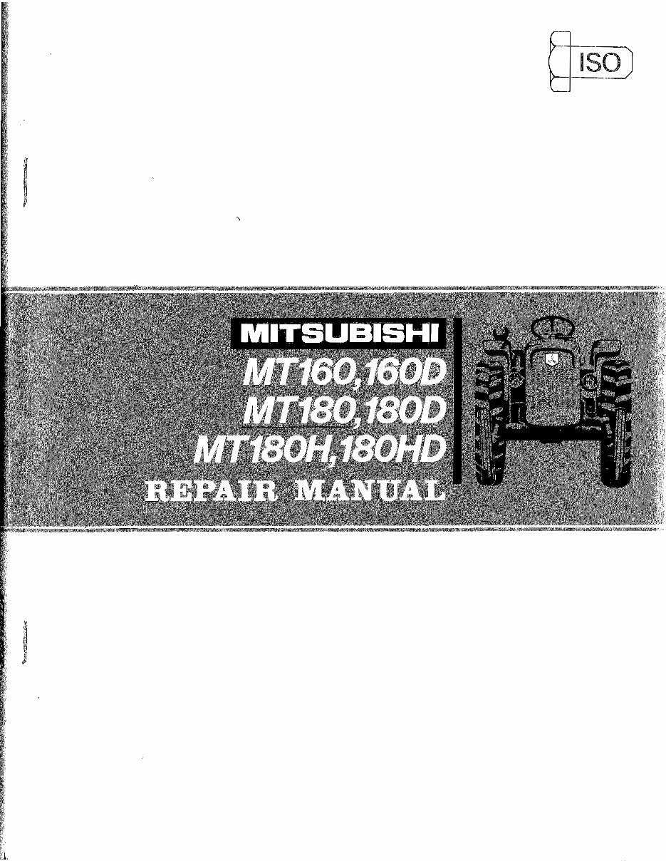 Mitsubishi MT160,160D,180,180D instruction book preview img 1