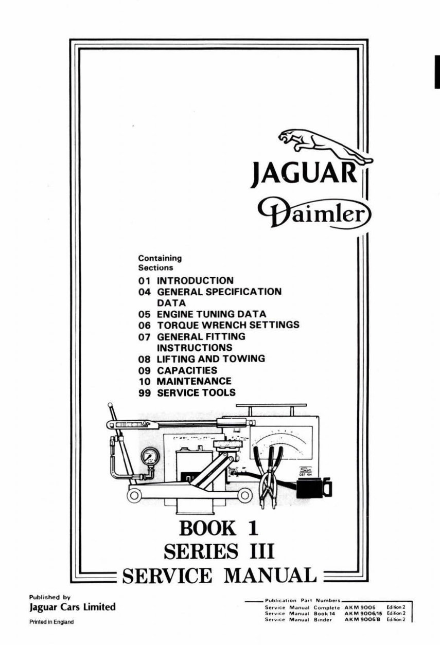 1979-1990 Jaguar XJ V6 V12 Series 3 Service & Repair Manual preview img 1