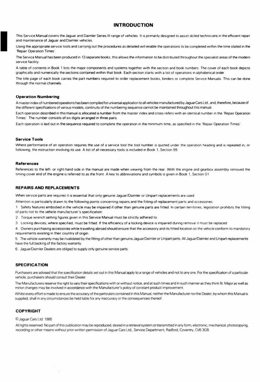 1979-1990 Jaguar XJ V6 V12 Series 3 Service & Repair Manual preview img 2