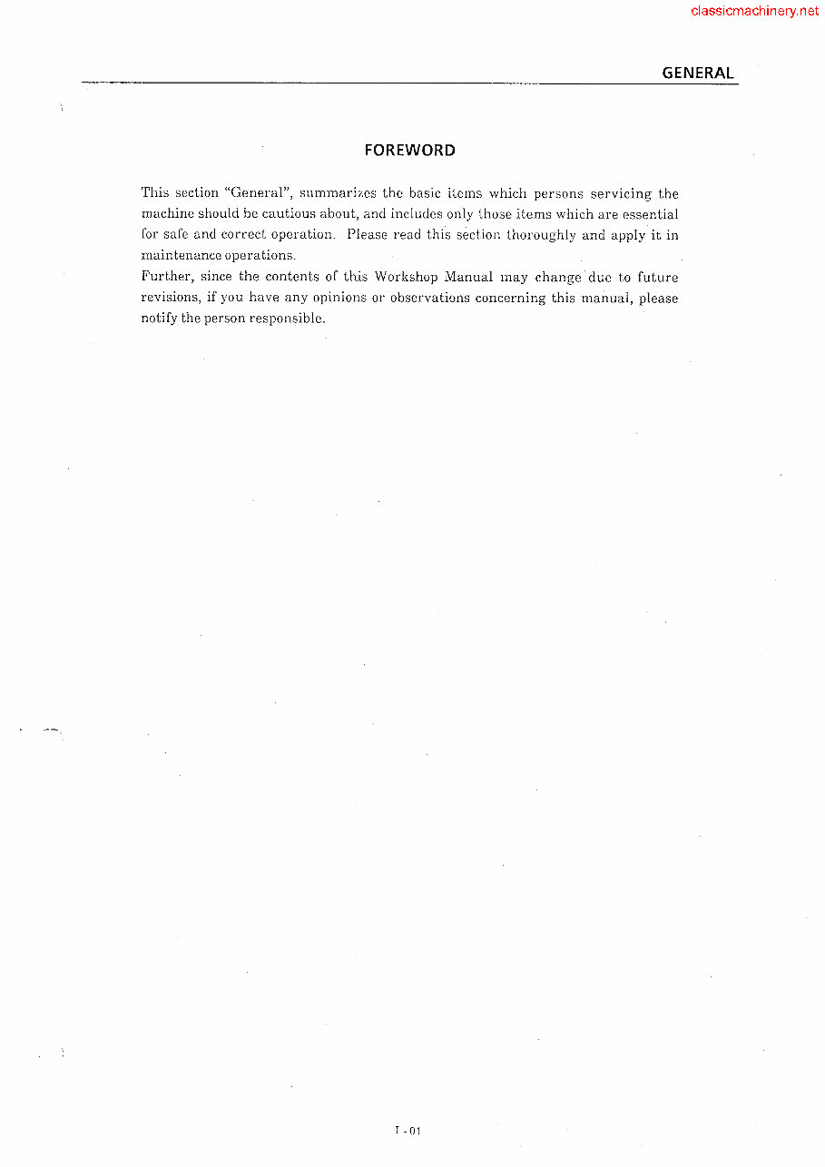 Takeuchi TB025 TB030 TB035 Compact Excavator Service Manual preview img 7