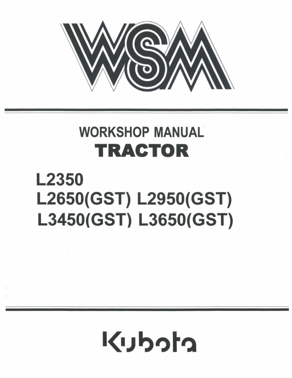 Kubota L2350 Tractor Service Repair Workshop Manual preview img 1