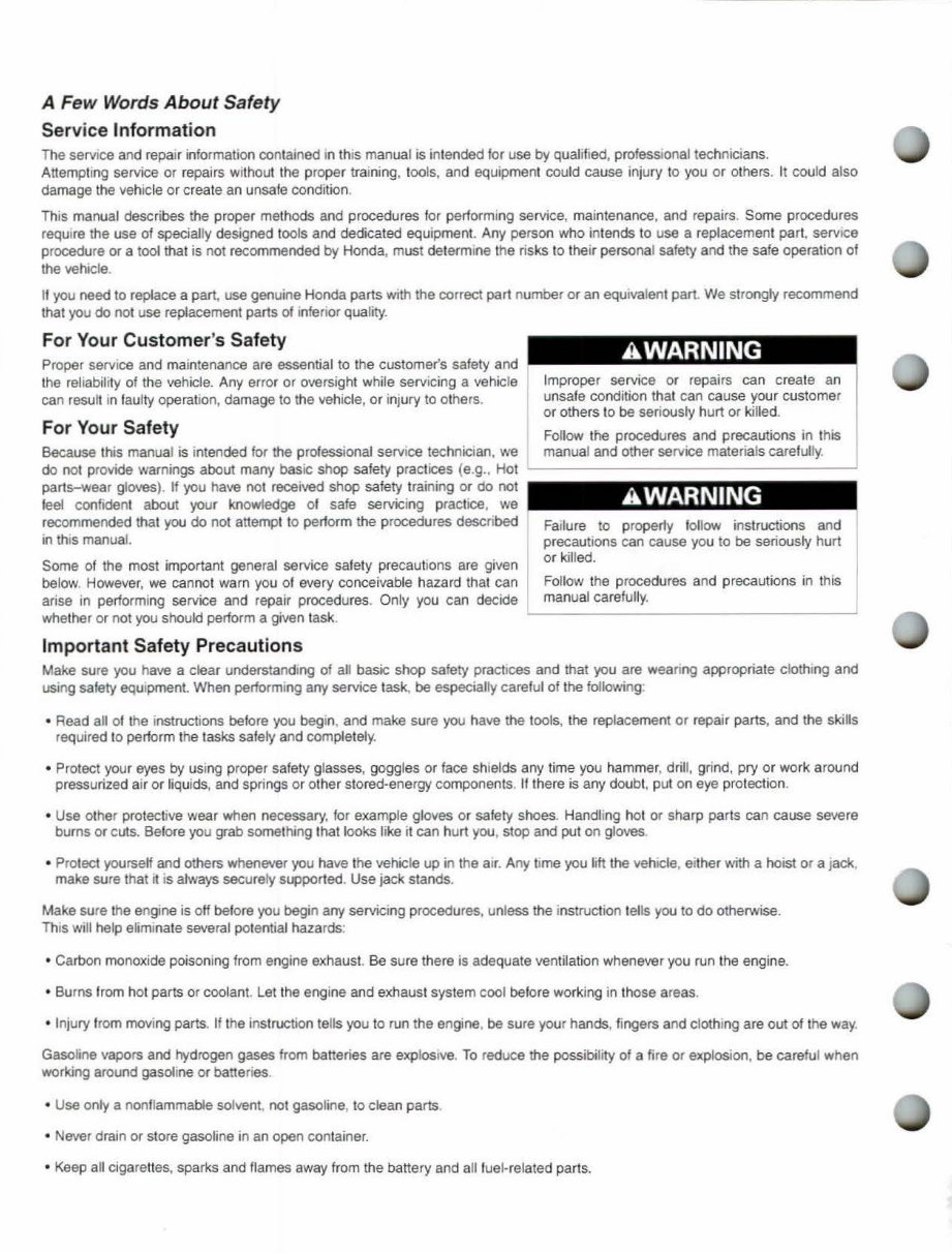 HONDA TRX450R / TRX450ER Service & Repair Manual (2004 2005 2006) - ! preview img 2
