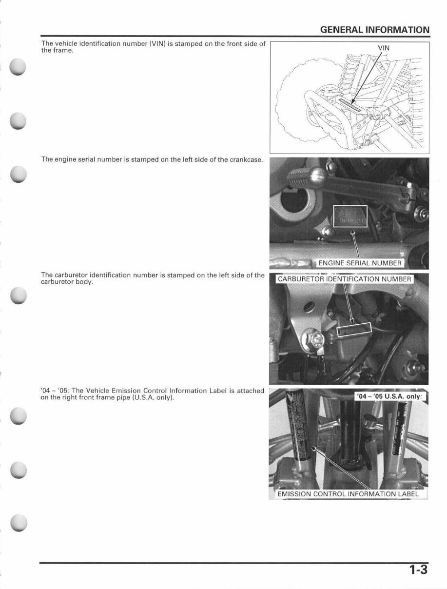 HONDA TRX450R / TRX450ER Service & Repair Manual (2004 2005 2006) - ! preview img 7