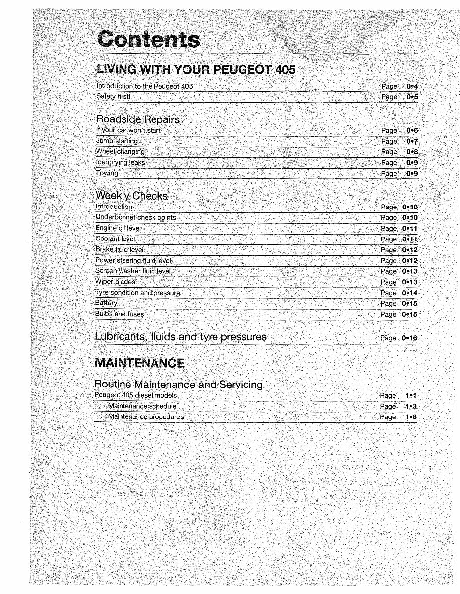 1987-1997 Peugeot 405 (Diesel) Service & Repair Manual preview img 1