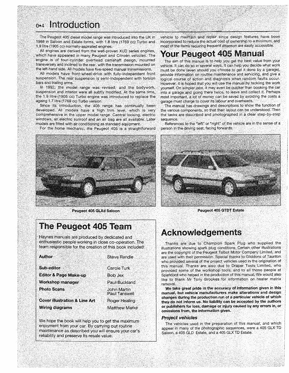 1987-1997 Peugeot 405 (Diesel) Service & Repair Manual preview img 3