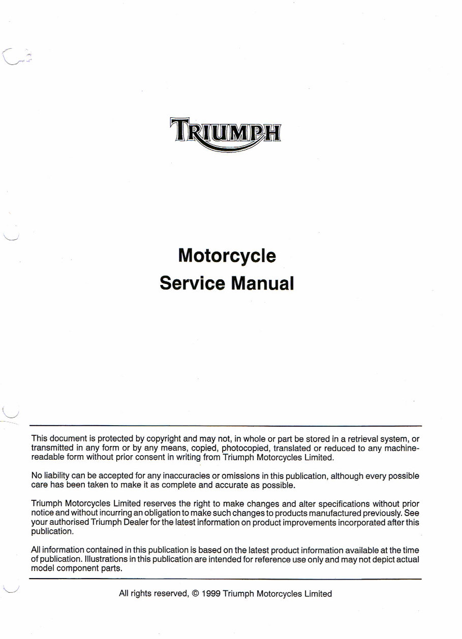 Triumph Adventurer 900 1996-2000 Workshop Service Manual preview img 3