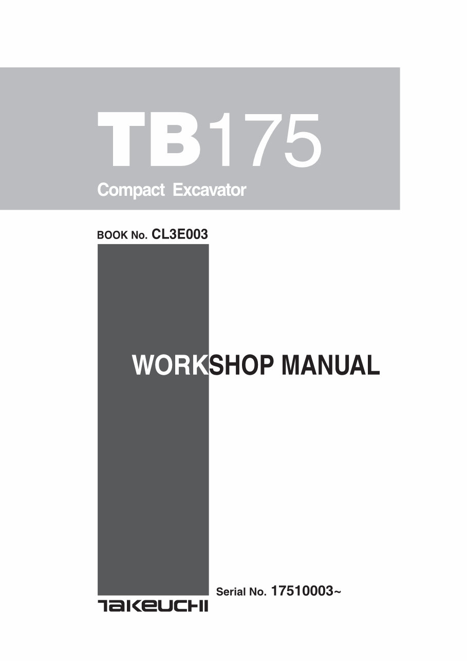 Takeuchi TB175 Excavator Service & Repair Manual preview img 1