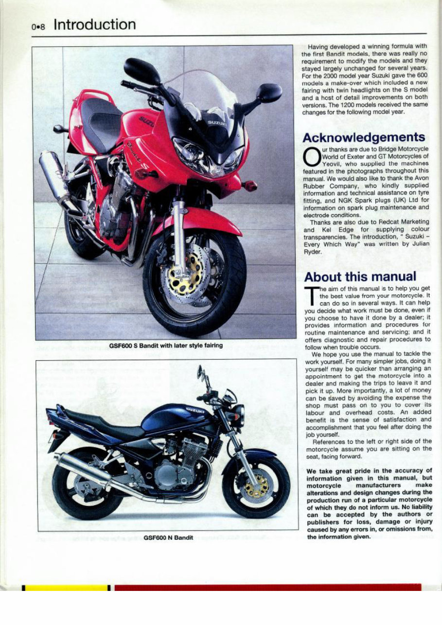 2001 Suzuki Bandit GSF1200 Service & Repair Manual preview img 9