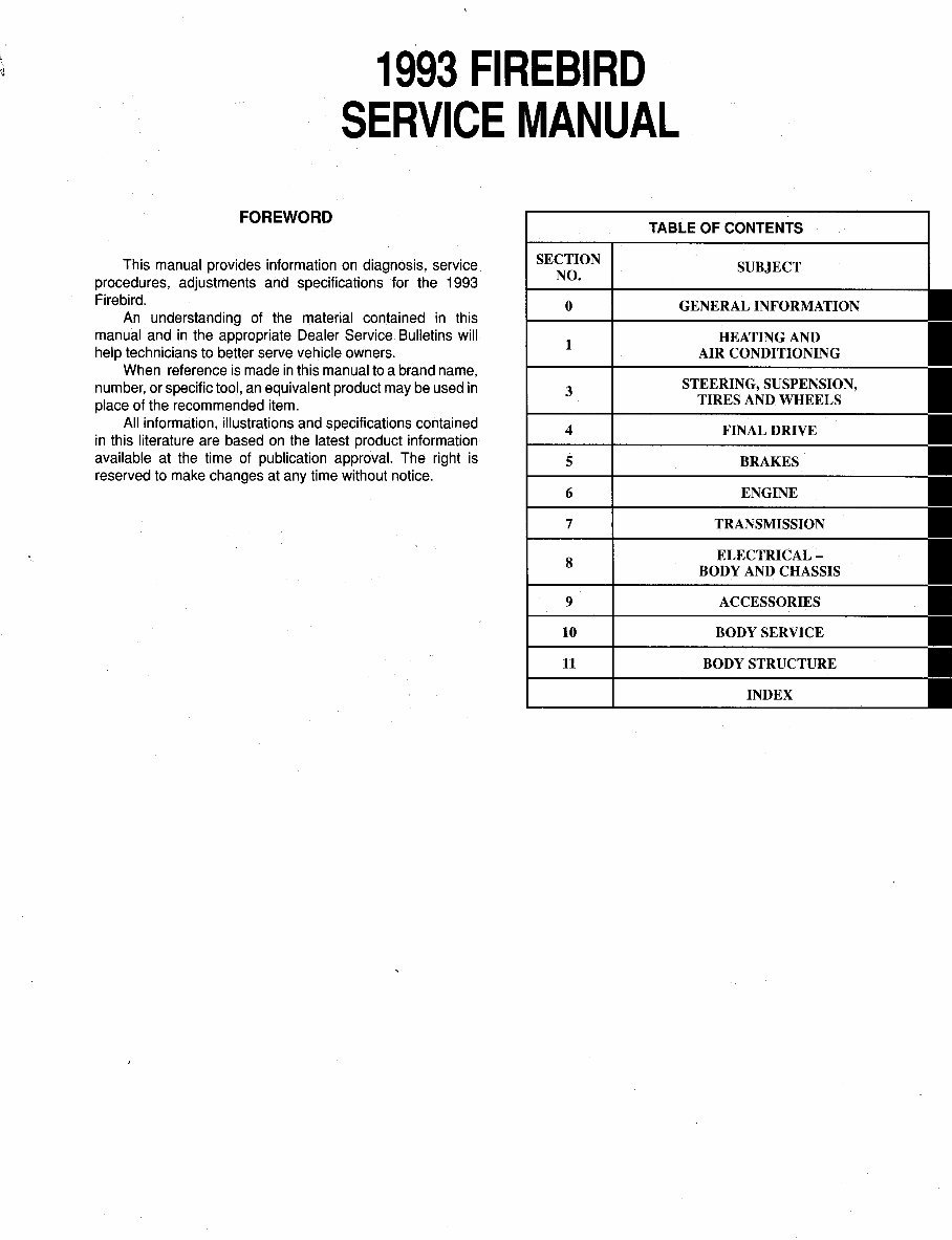1993 Pontiac Firebird Service & Repair Manual Software preview img 2