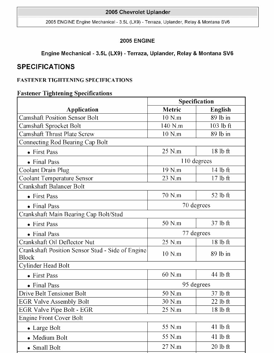 2008 Chevrolet Uplander Service & Repair Manual Software preview img 1