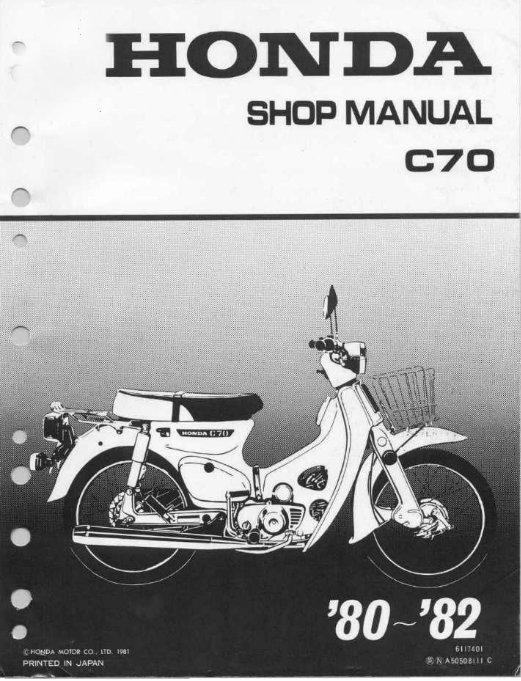 HONDA C70 Scooter Service Repair Manual 1980 1981 1982 !!! preview img 1