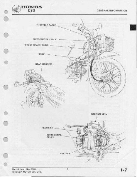 HONDA C70 Scooter Service Repair Manual 1980 1981 1982 !!! preview img 5