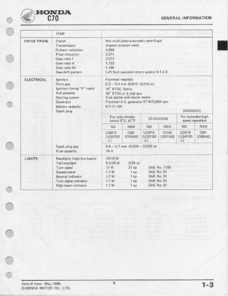 HONDA C70 Scooter Service Repair Manual 1980 1981 1982 !!! preview img 9