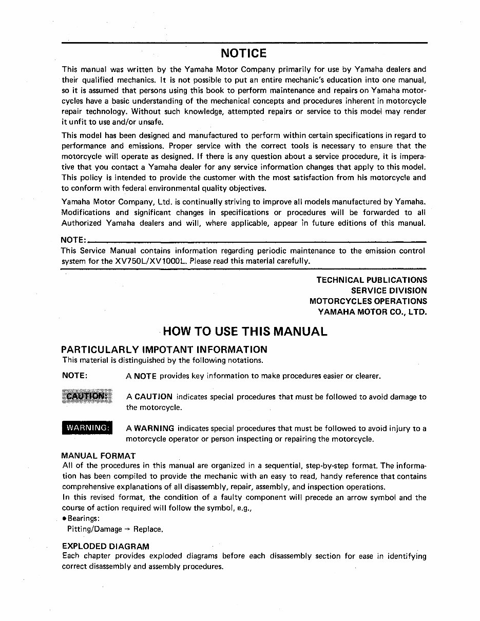1985-1999 Yamaha Virago XV700/750/1000/1100 Service & Repair Manual preview img 4