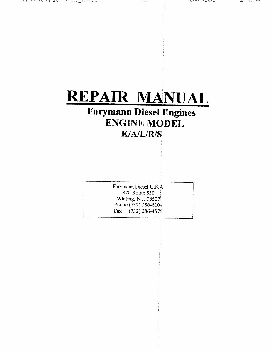 Farymann Diesel Engine Service Repair Manual preview img 1