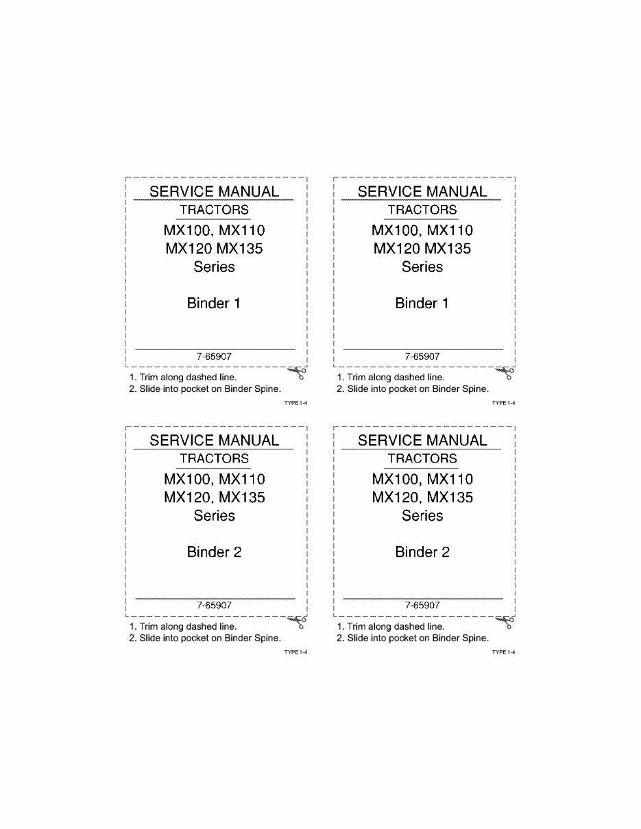 Case MX100 MX110 MX120 MX135 Tractor Service Workshop Manual - preview img 1