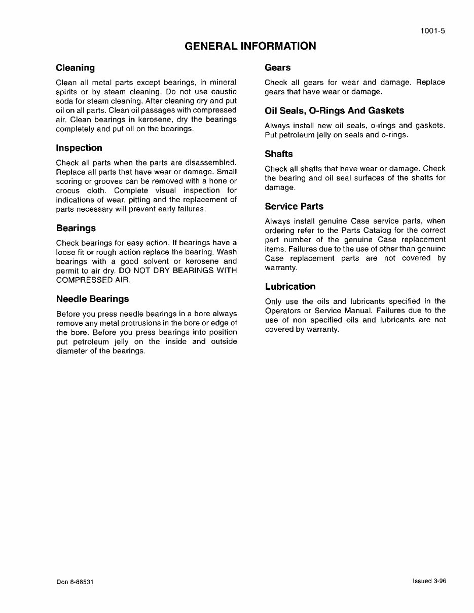 Case MX100 MX110 MX120 MX135 Tractor Service Workshop Manual - preview img 10