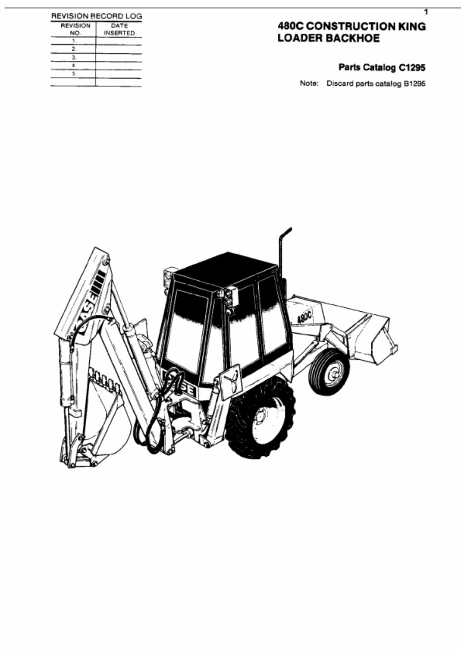 Case 480C Tractor Backhoe Loader Illustrated Parts Manual Catalog - preview img 1