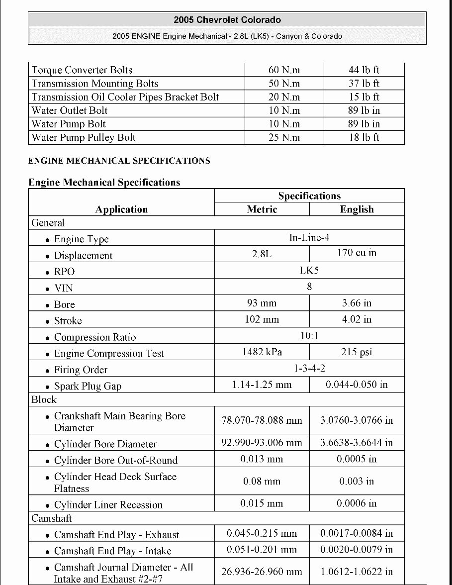 2005 Chevrolet Colorado Service & Repair Manual preview img 4