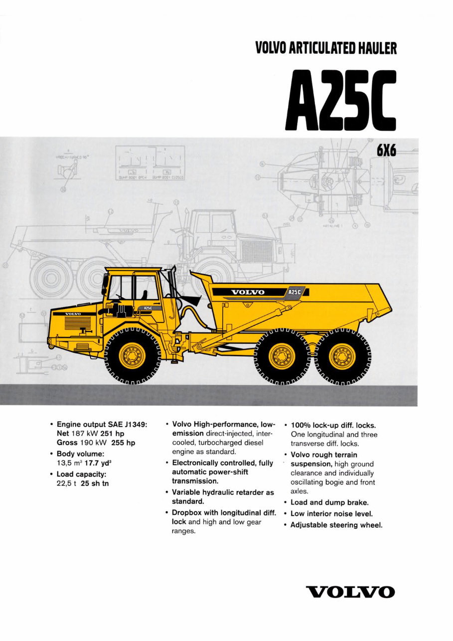 Volvo A25C 6x6 Articulated Dump Truck OEM Service & Repair Manual preview img 1