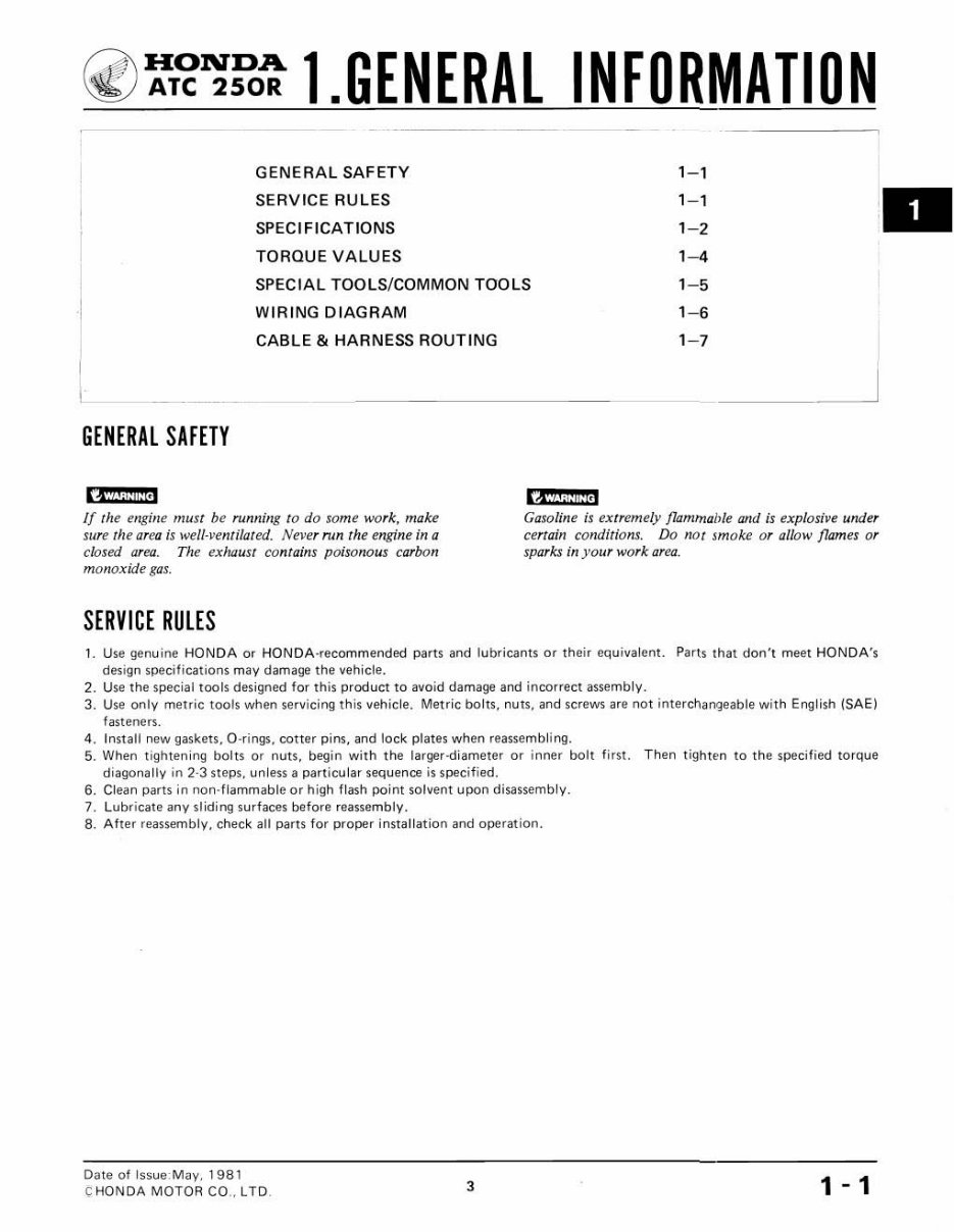 1981-1984 Honda ATC 250R Service & Repair Manual preview img 5