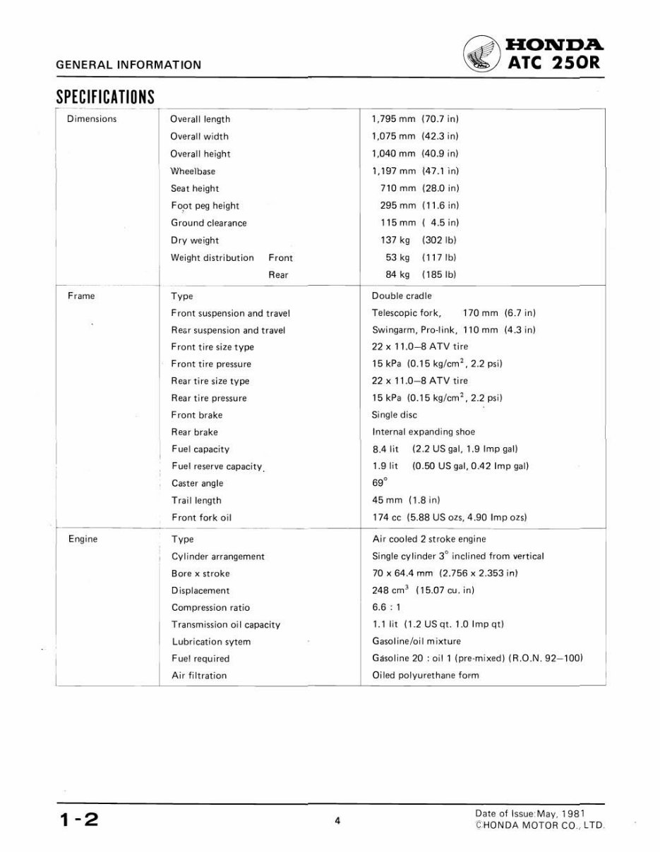 1981-1984 Honda ATC 250R Service & Repair Manual preview img 6