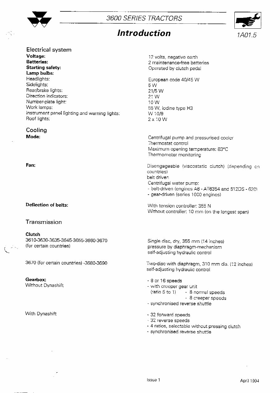 Massey Ferguson MF3600-Series (MF3610 to MF3690) Service & Repair Manual preview img 9