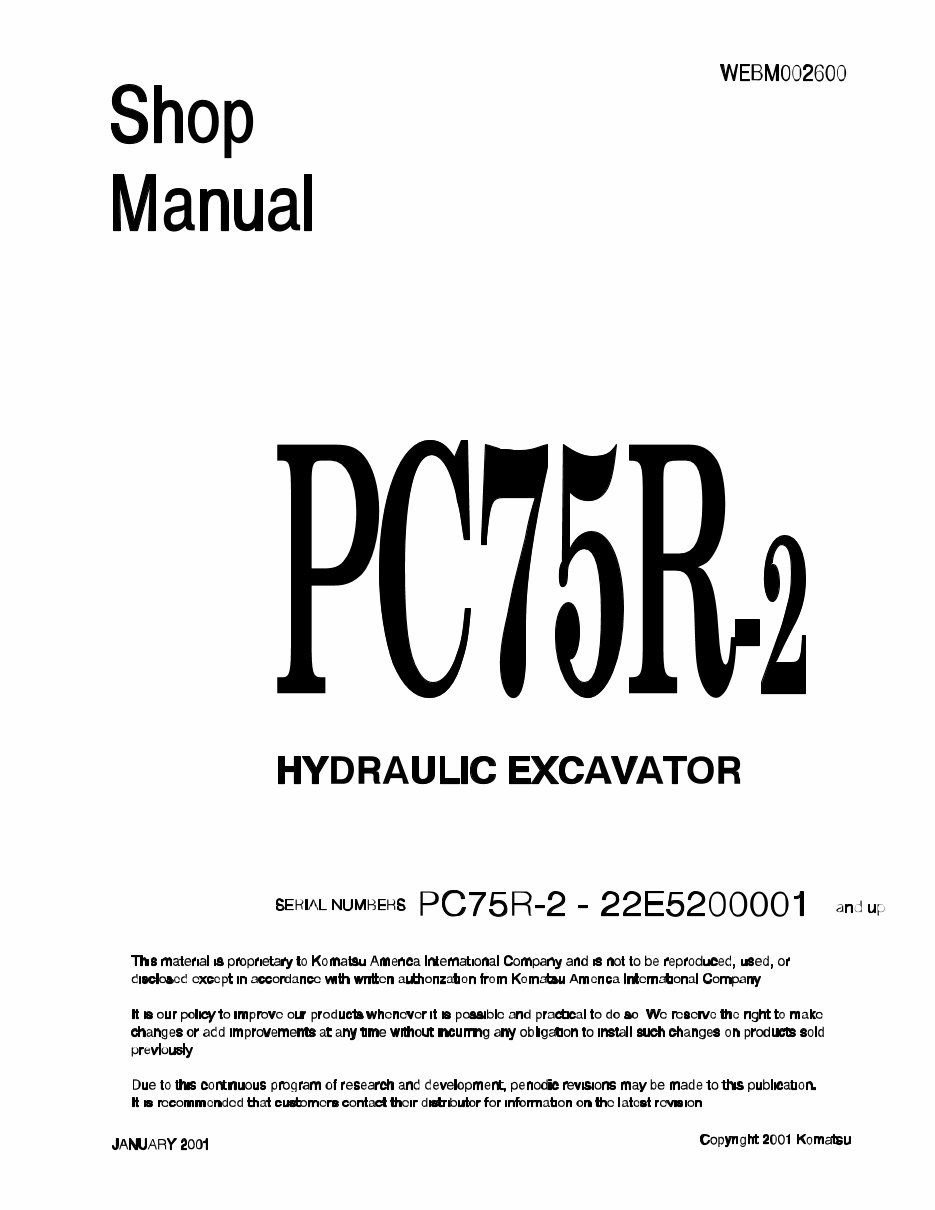 Komatsu PC75R-2 shop manual. preview img 1