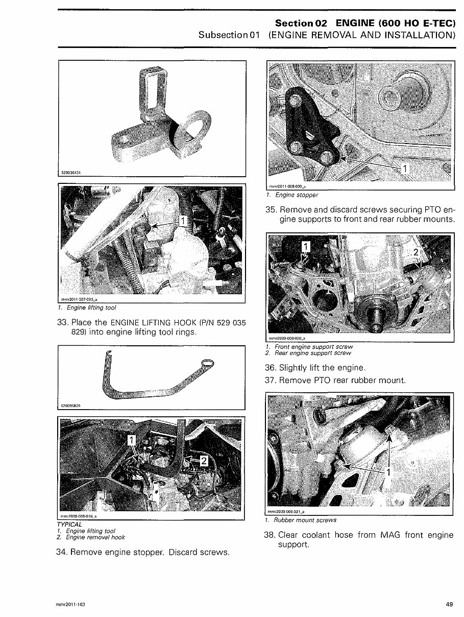 2011-2012 Ski Doo REV XP REV XR Series Snowmobile Repair Manual