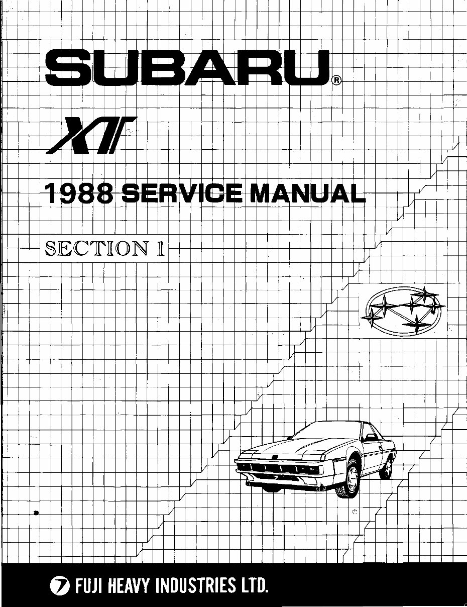 1985-1991 Subaru XT Service & Repair Manual preview img 1