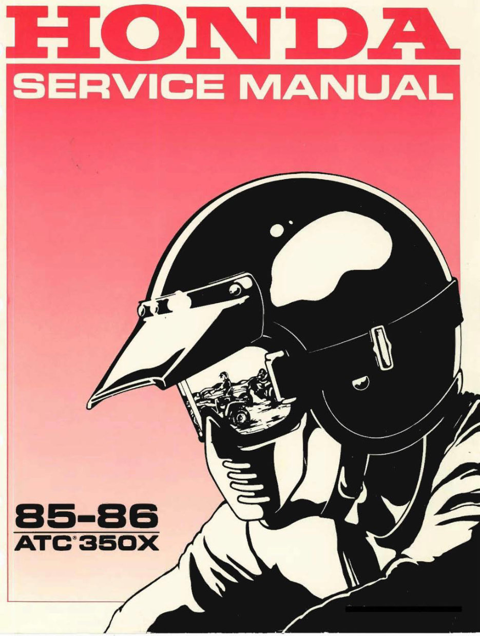 1985-1986 HONDA ATC 350x 3-Wheeler Service Repair Manual ATC350 - IMPROVED - preview img 1