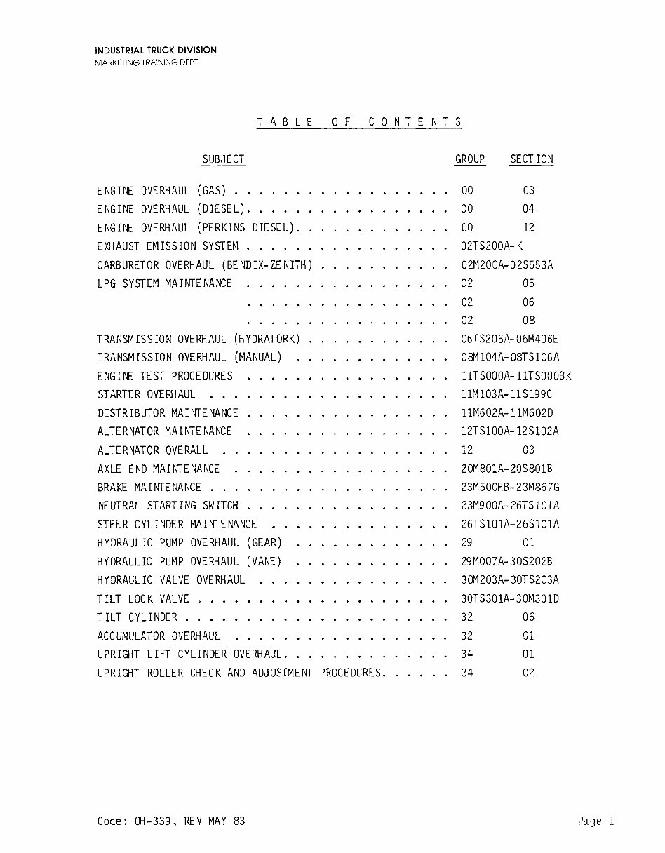 Clark C500 Forklift OEM Overhaul Manual preview img 2