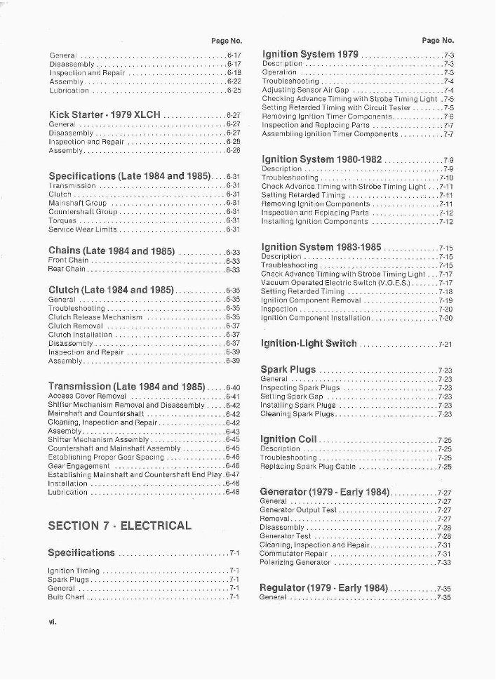 1979-1985 Harley Davidson Sportster XL XR Service Manual preview img 7