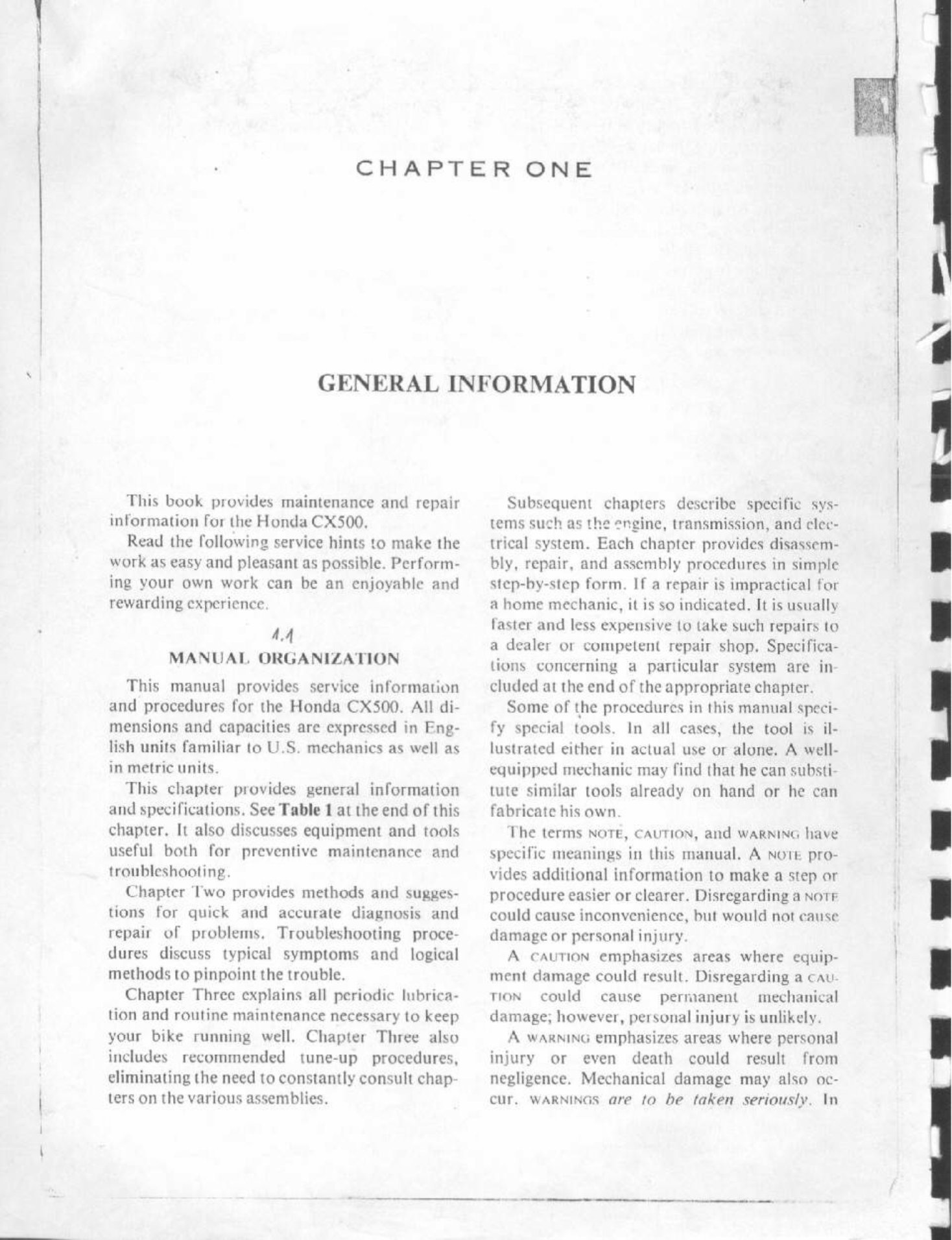 HONDA CX500 Motorcycle Service & Repair Manual (1978 1979 1980) - ! preview img 5