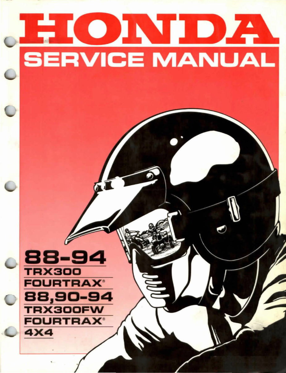 1988-1994 Honda TRX300 Fourtrax / TRX300FW Fourtrax 4x4 Service & Repair Manual preview img 1