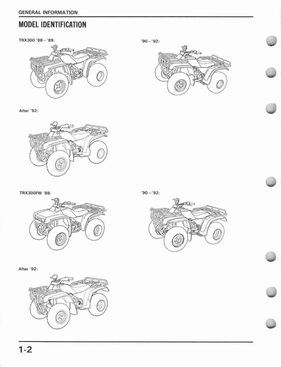 1988-1994 Honda TRX300 Fourtrax / TRX300FW Fourtrax 4x4 Service & Repair Manual preview img 6