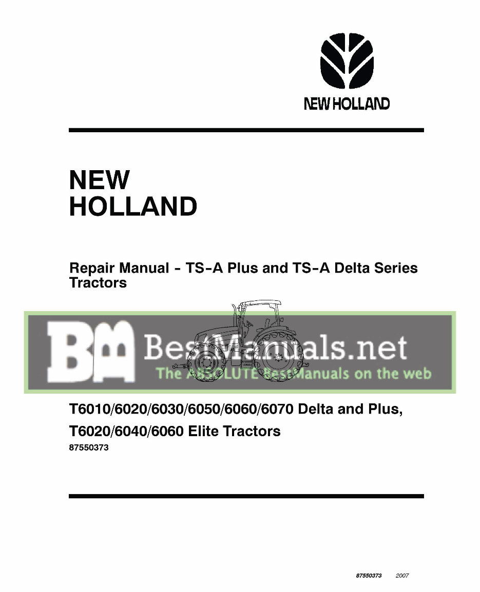 New Holland TS115A Factory Service & Work Shop Manual preview img 1