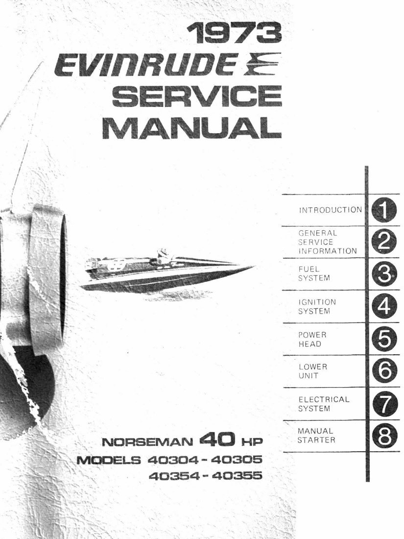 1973-1990 Johnson Evinrude Outboard 2-40HP Including Electric Motors Service Repair Manual preview img 1