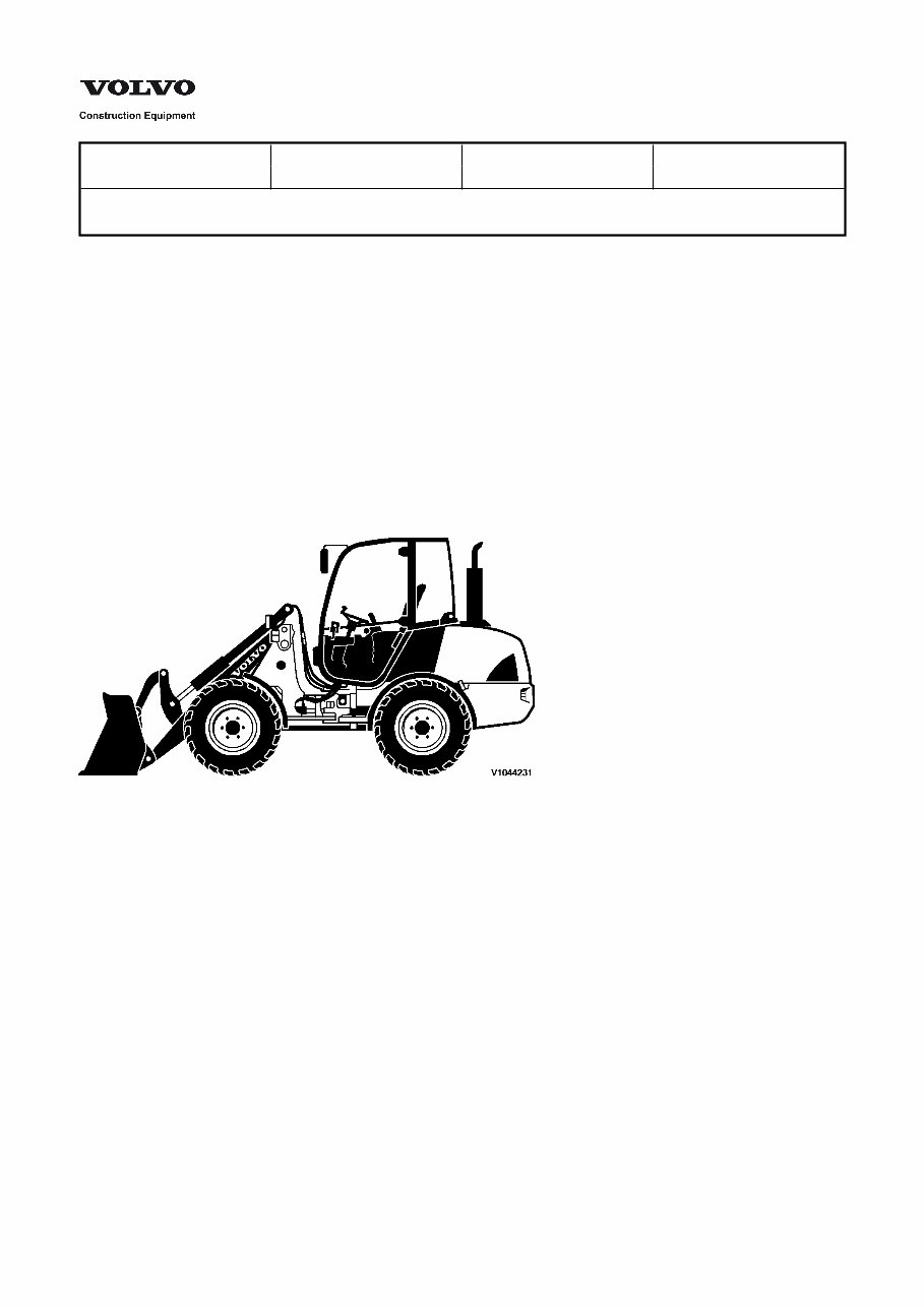 Volvo L20B Compact Wheel Loader Service & Repair Manual preview img 1