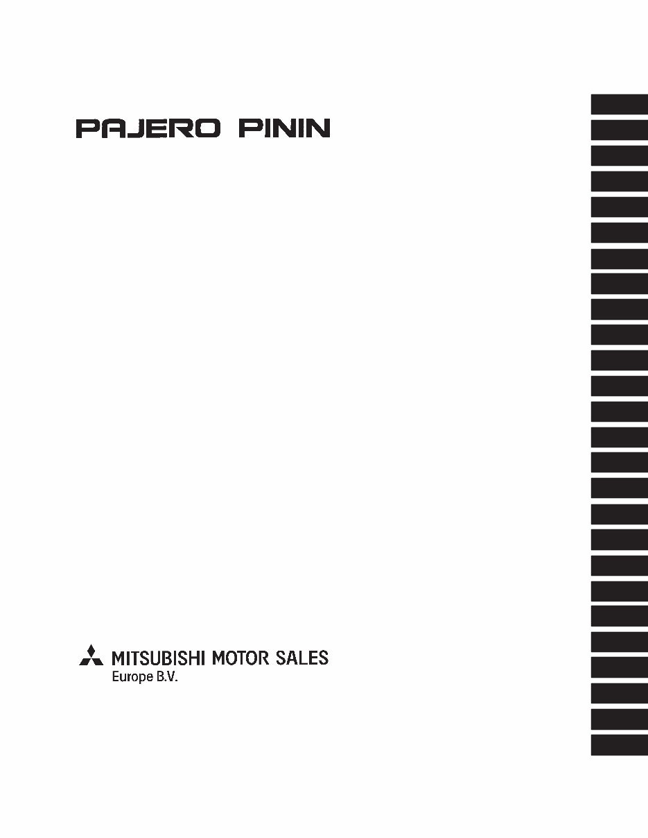 2000-2002 Mitsubishi Pajero iO/Montero iO Service & Repair Manual preview img 1