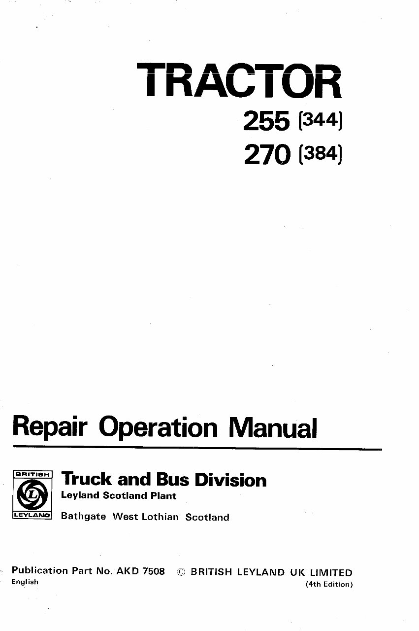Leyland 255 270 Tractor Complete Workshop Service Repair Manual preview img 1