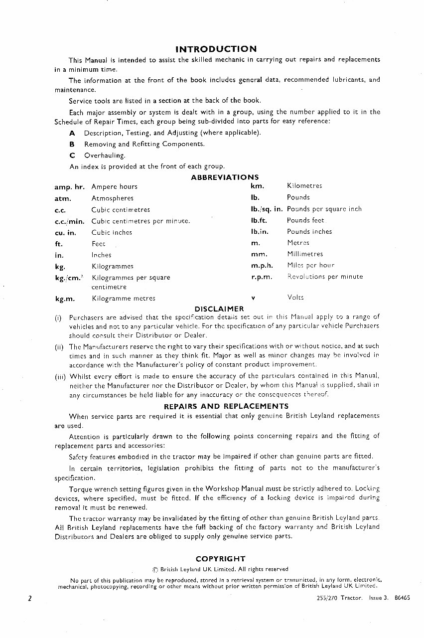 Leyland 255 270 Tractor Complete Workshop Service Repair Manual preview img 2