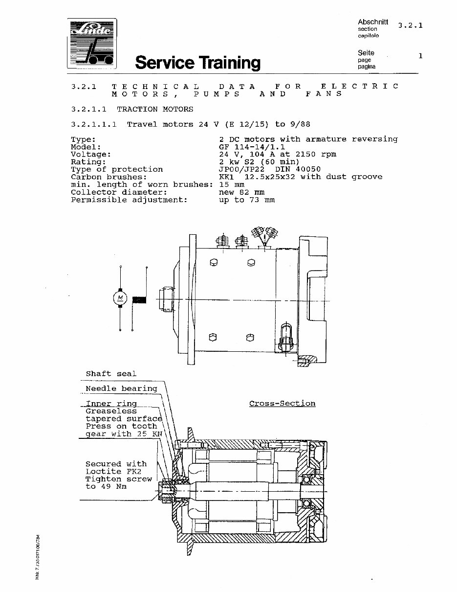 Linde Electric Forklift Truck Type 324: E12, E15, E15S, E16S Service Training Manual preview img 7