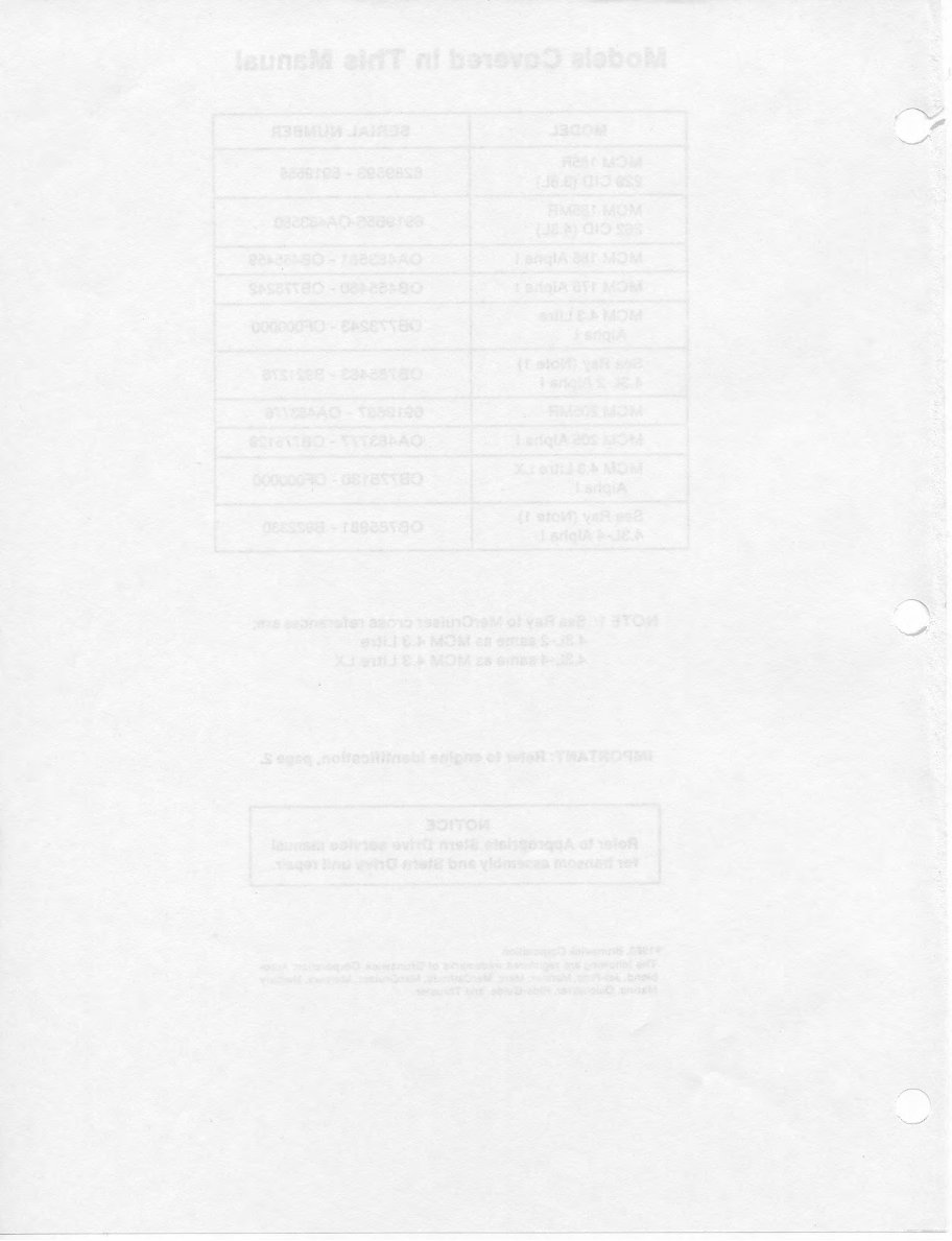 1983-1993 Mercruiser GM V6 175 185 205 3.8L 4.3L Marine Engine Service & Repair Manual preview img 4