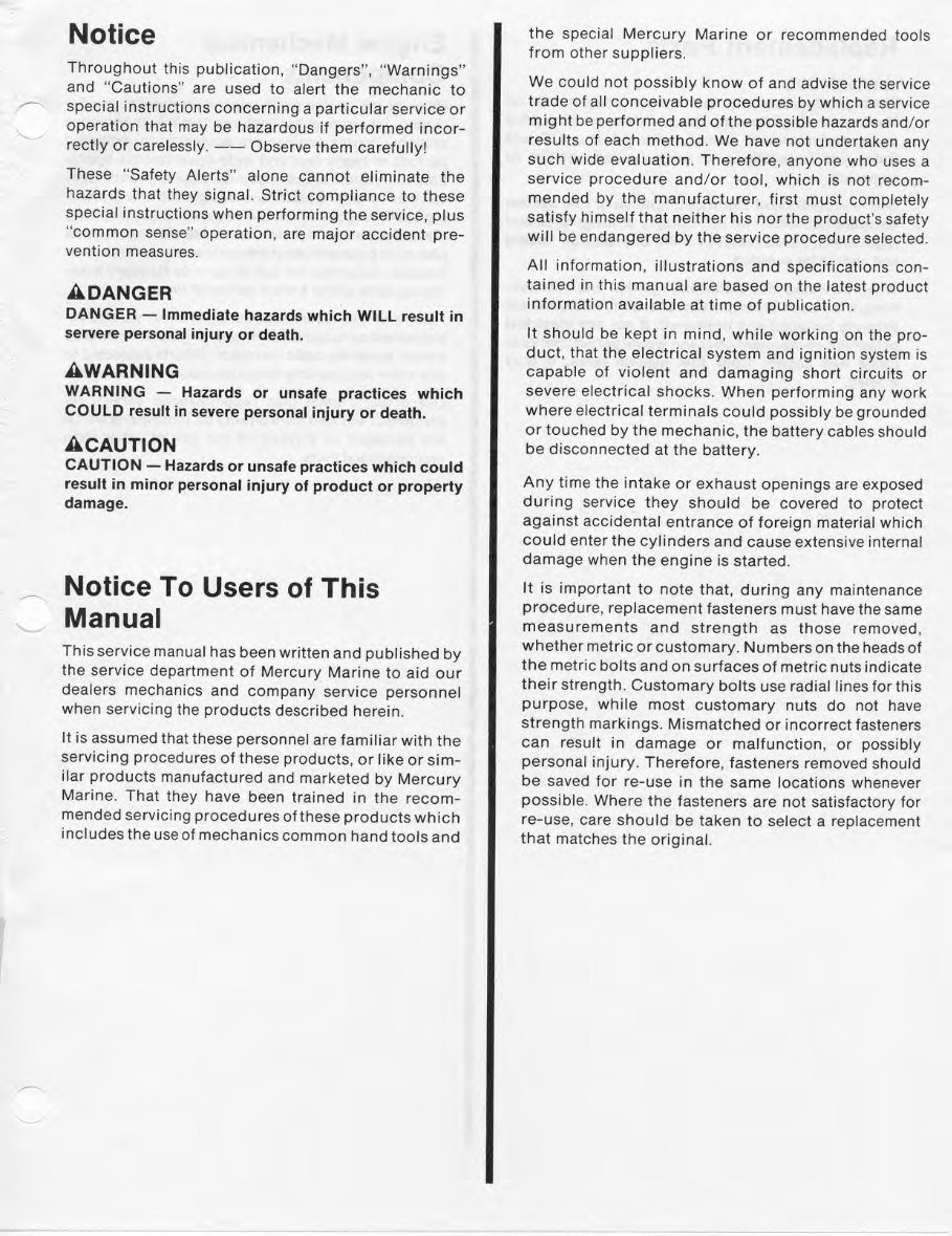 1983-1993 Mercruiser GM V6 175 185 205 3.8L 4.3L Marine Engine Service & Repair Manual preview img 5
