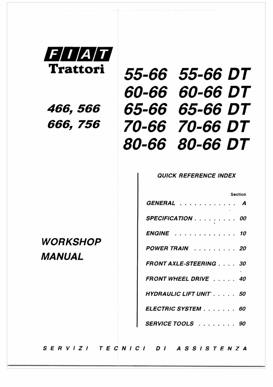 Fiat Tractor 466 / 566 / 666 / 766 / 45-66 / 55-66 / 60-66 / 65-66 / 70-66 / 80-66 DT Service & Repair Manual preview img 1