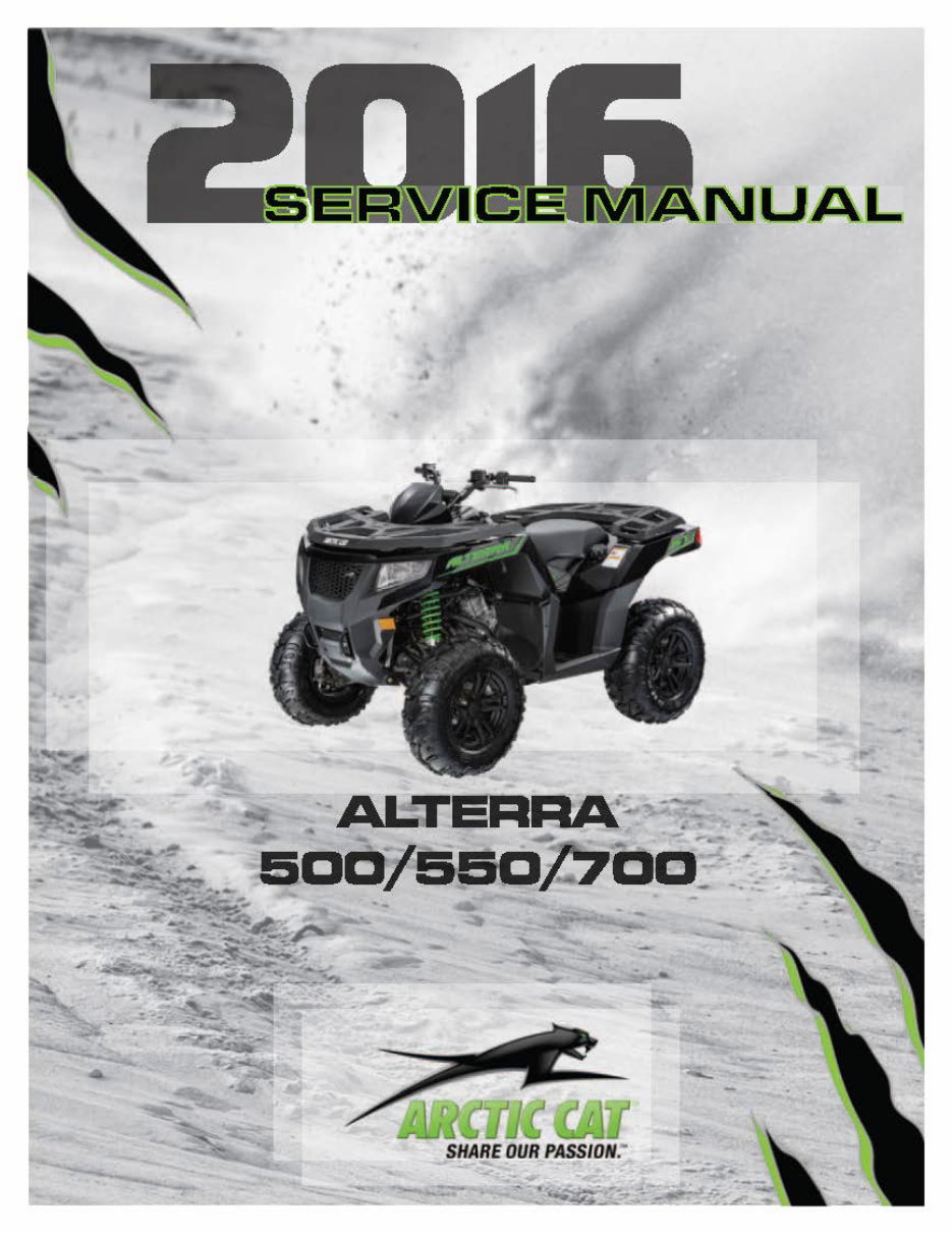 2016 Artic Cat Alterra 500/550/700 ATV OEM Service & Repair Manual preview img 1