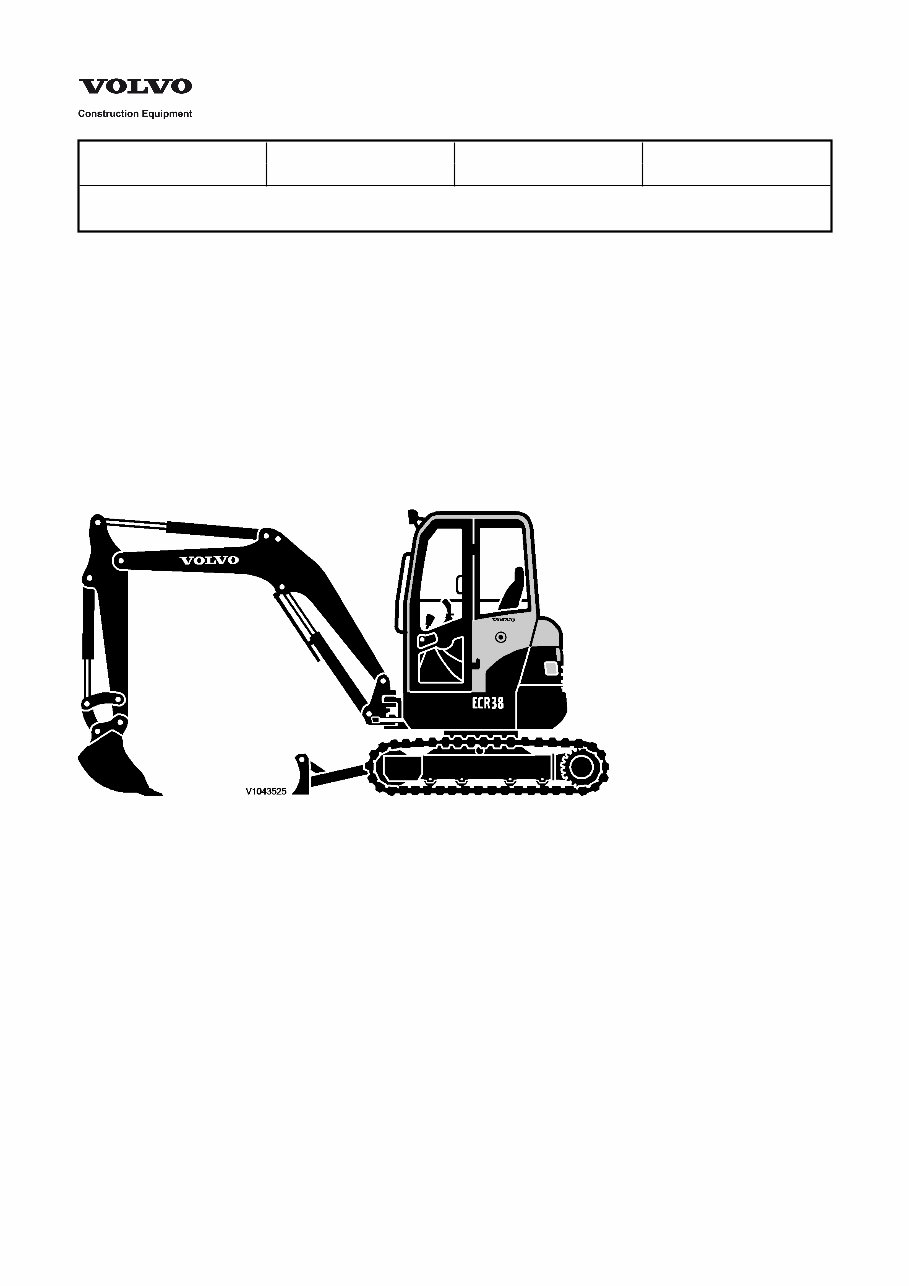 Volvo ECR38 Compact Excavator Service & Repair Manual preview img 1