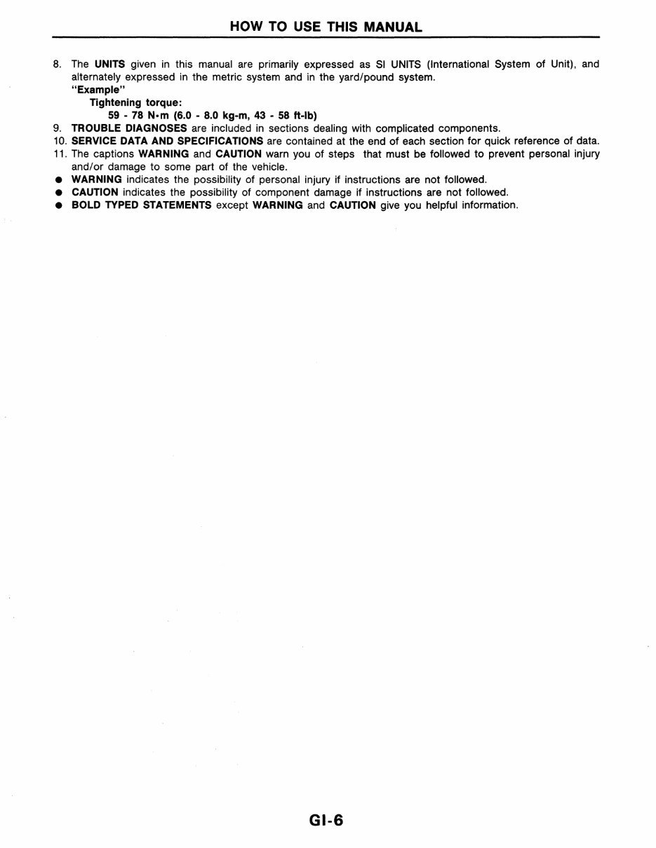 1992 Nissan Axxess Service & Repair Manual Software preview img 8